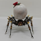 Araña Calavera Luz Nocturna Metal 3D Halloween