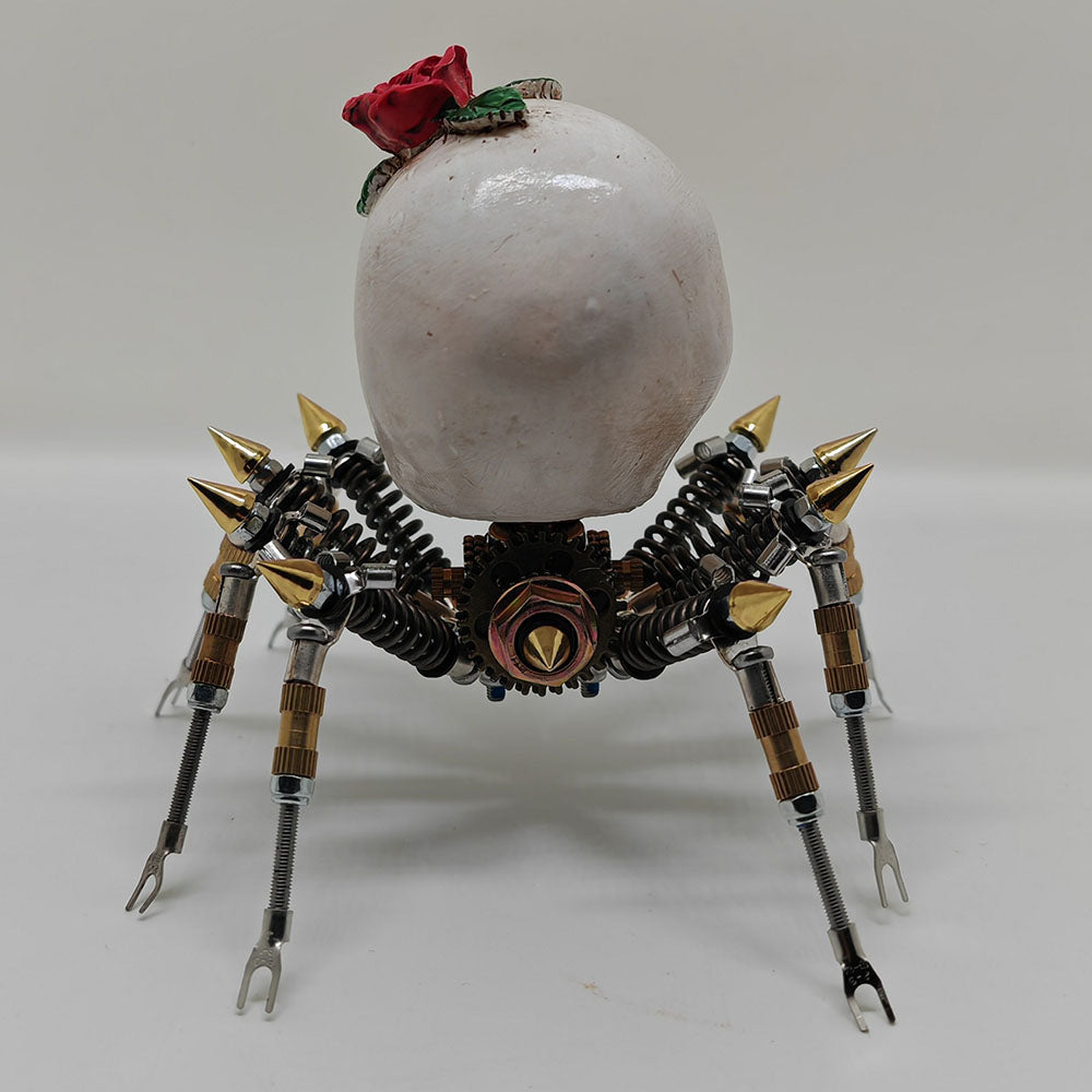 Araña Calavera Luz Nocturna Metal 3D Halloween