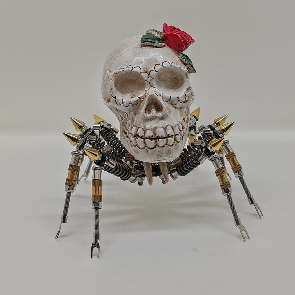 Araña Calavera Luz Nocturna Metal 3D Halloween