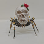 Araña Calavera Luz Nocturna Metal 3D Halloween