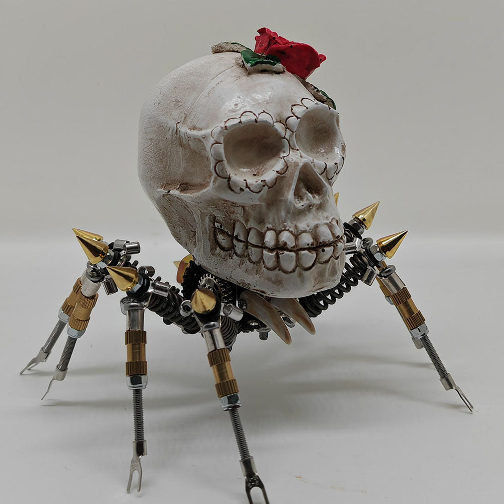 Araña Calavera Luz Nocturna Metal 3D Halloween