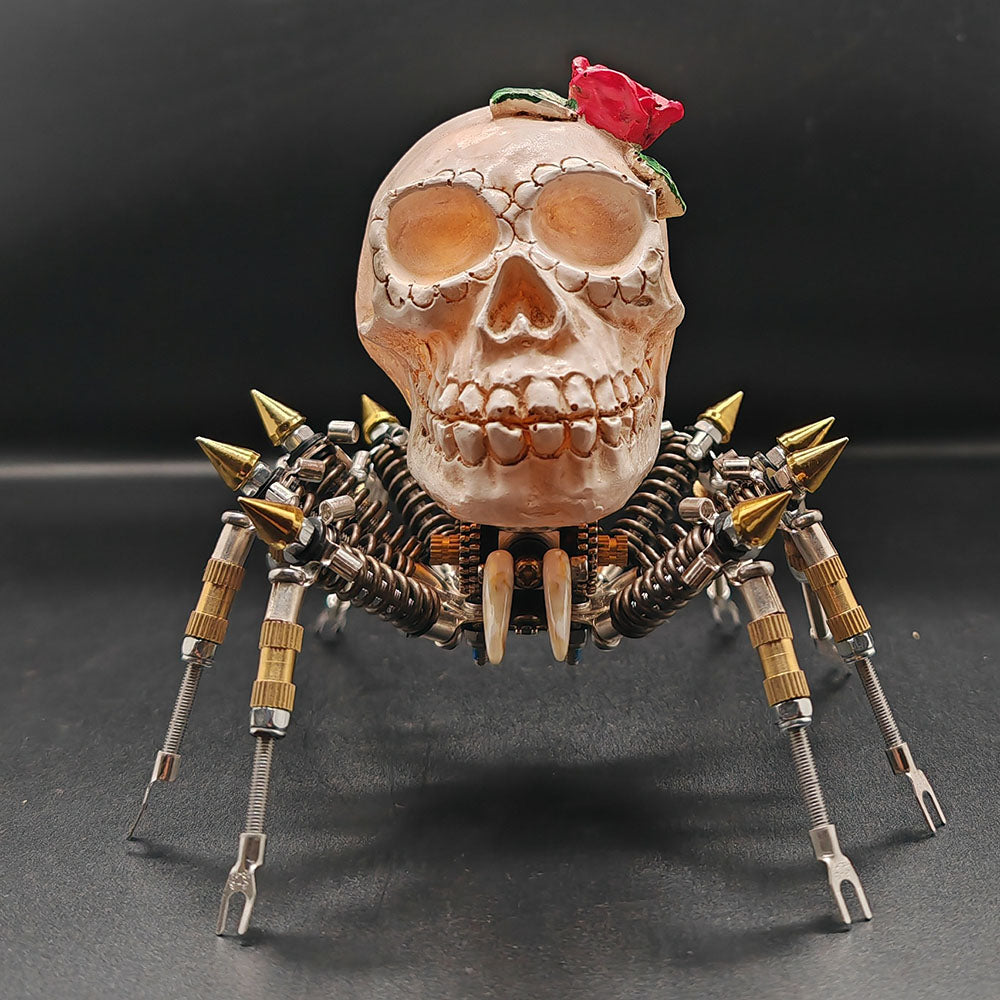 Araña Calavera Luz Nocturna Metal 3D Halloween