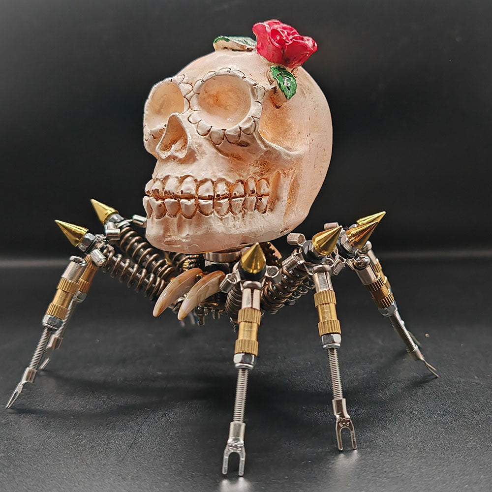 Araña Calavera Luz Nocturna Metal 3D Halloween