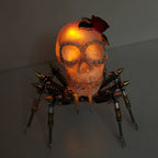 Araña Calavera Luz Nocturna Metal 3D Halloween