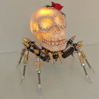 Araña Calavera Luz Nocturna Metal 3D Halloween