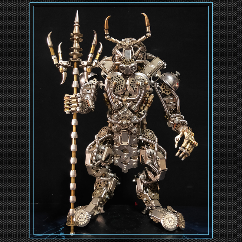 Minotauro Cabeza de Toro Criatura Mítica Metal 3D