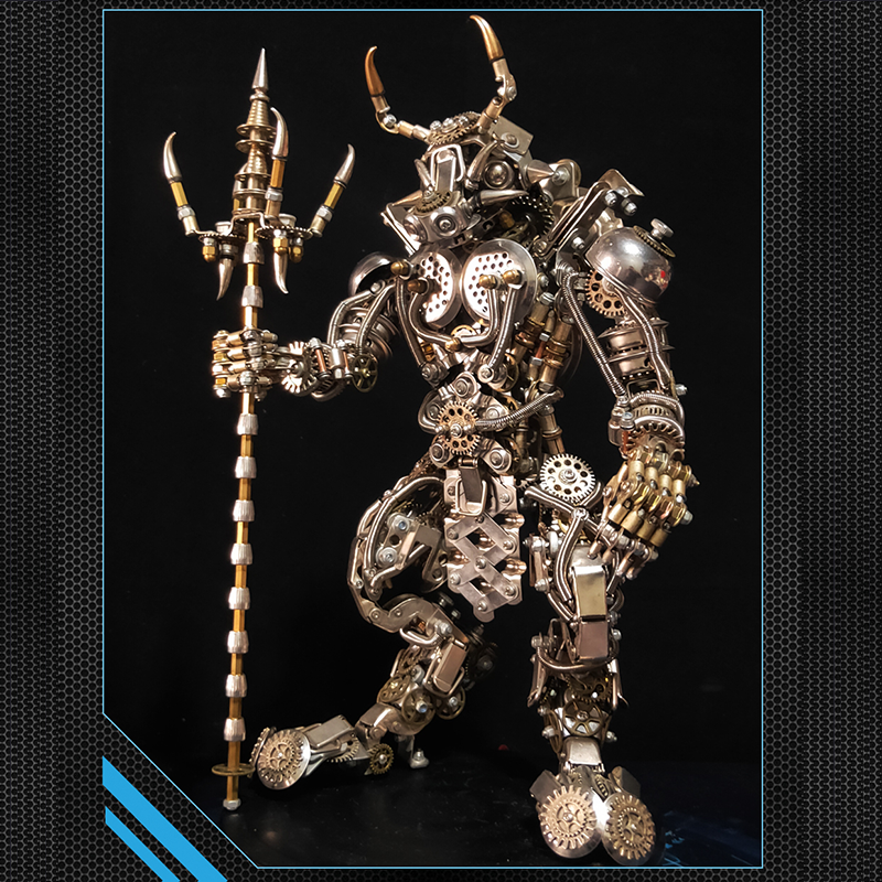 Minotauro Cabeza de Toro Criatura Mítica Metal 3D