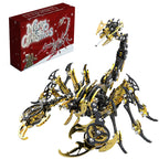 Escorpión Negro Dorado Metal 3D