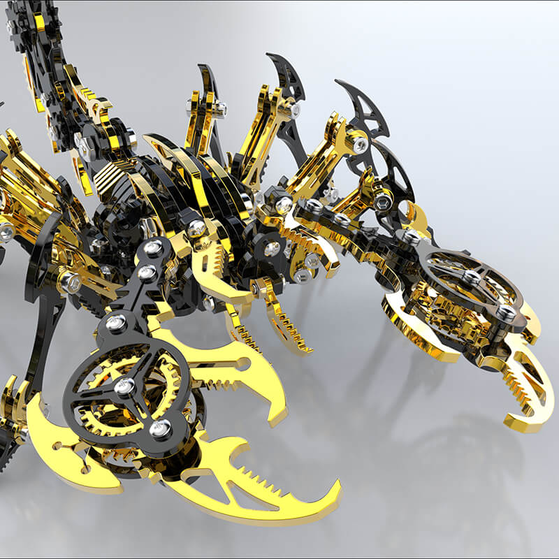 Escorpión Negro Dorado Metal 3D