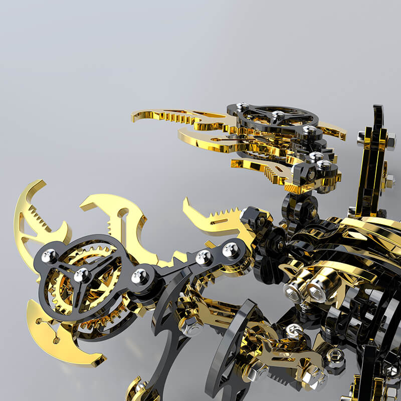 Escorpión Negro Dorado Metal 3D