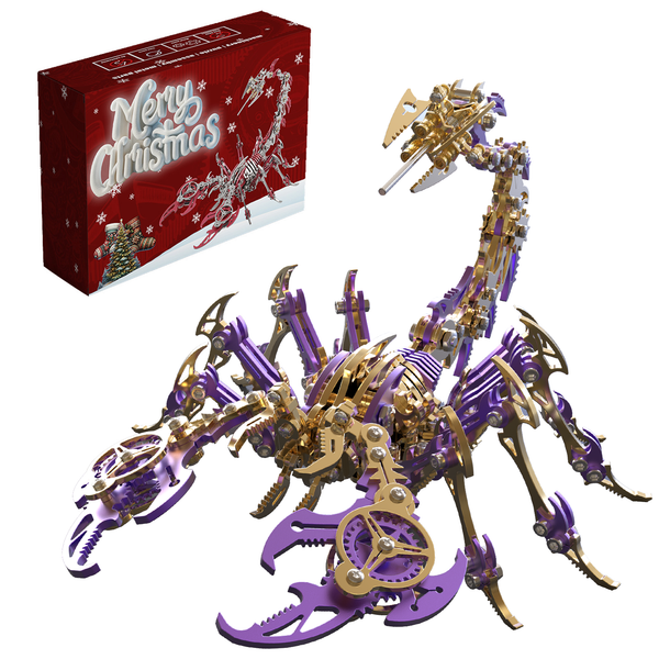 Escorpión Púrpura Dorado Metal 3D