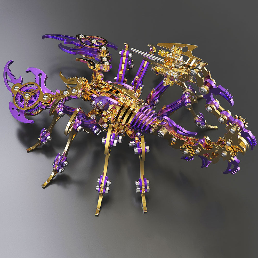 Escorpión Púrpura Dorado Metal 3D