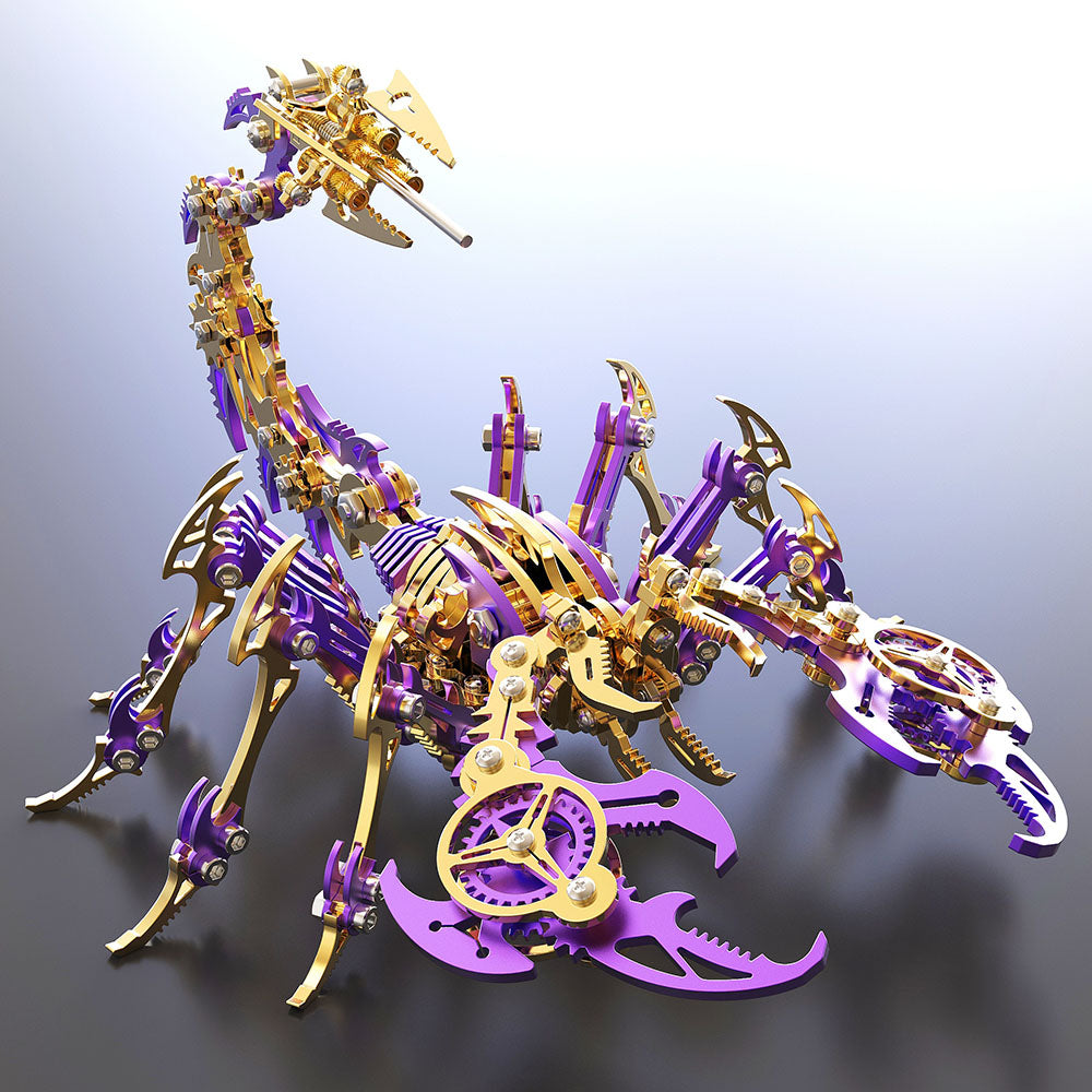 Escorpión Púrpura Dorado Metal 3D