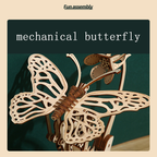 Mariposa Mecánica Madera 3D