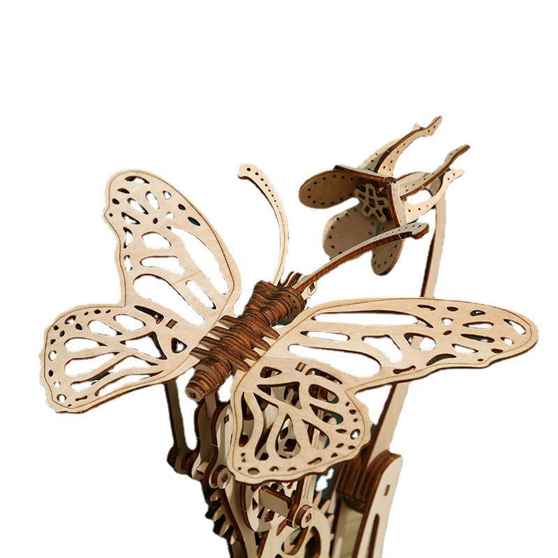 Mariposa Mecánica Madera 3D