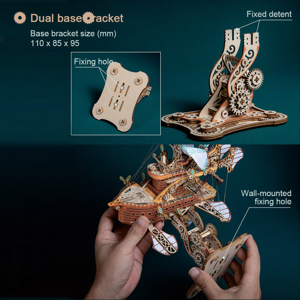 Nave Espacial Fantasy Steampunk Madera 3D