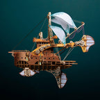 Nave Espacial Fantasy Steampunk Madera 3D