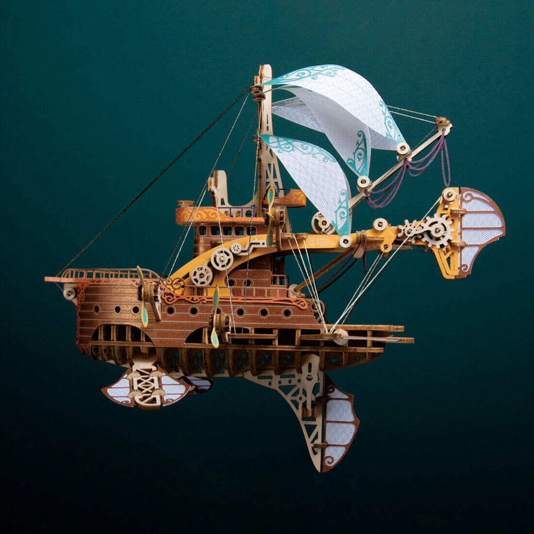 Nave Espacial Fantasy Steampunk Madera 3D