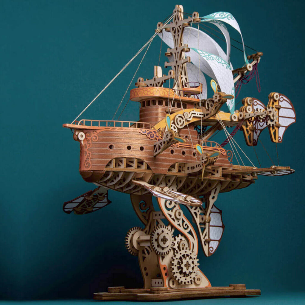 Nave Espacial Fantasy Steampunk Madera 3D