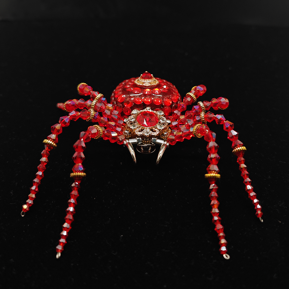 Araña Cristal Mecánica Steampunk Metal 3D con Caja Musical