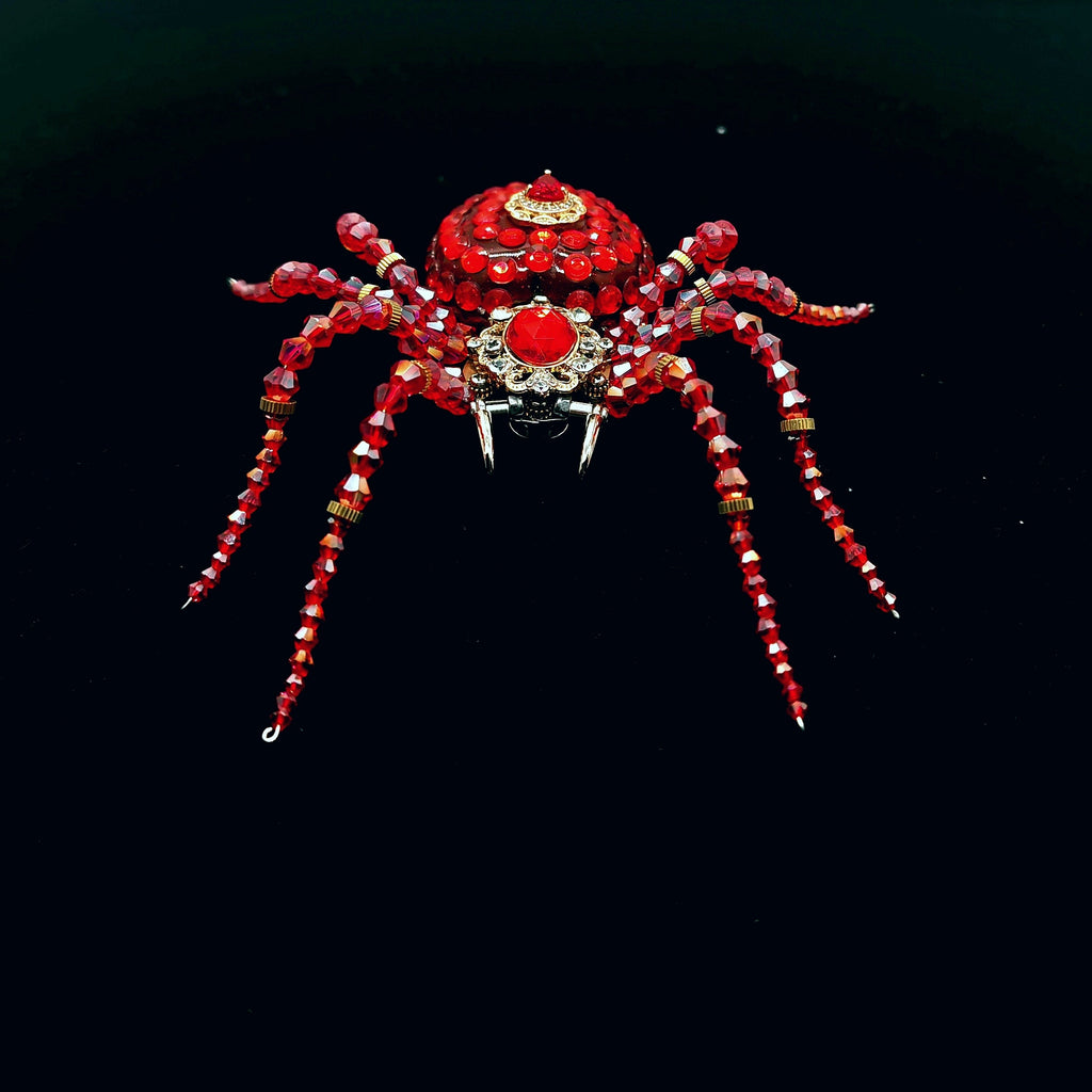 Araña Cristal Mecánica Steampunk Metal 3D con Caja Musical