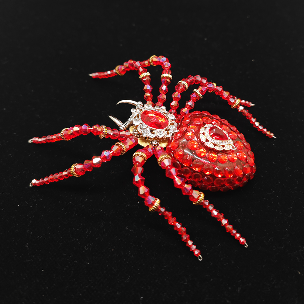 Araña Cristal Mecánica Steampunk Metal 3D con Caja Musical