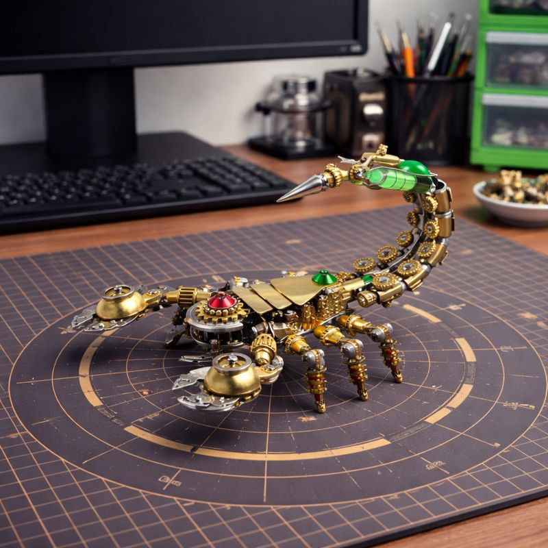 Escorpión Mecánico de Precisión Steampunk Metal 3D