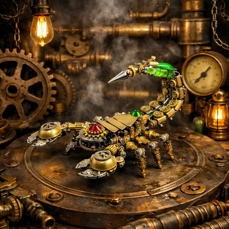 Escorpión Mecánico de Precisión Steampunk Metal 3D