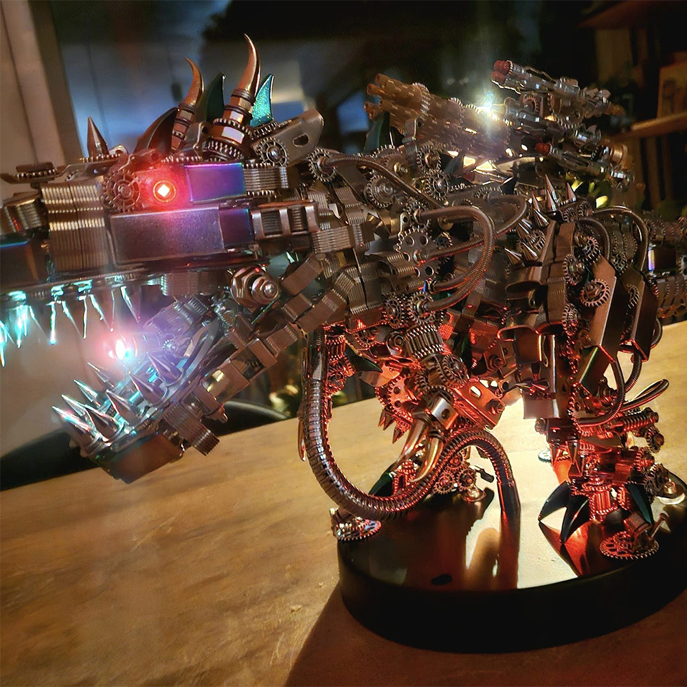 Tiranosaurio Rex Mecánico Metal 3D 1350 piezas