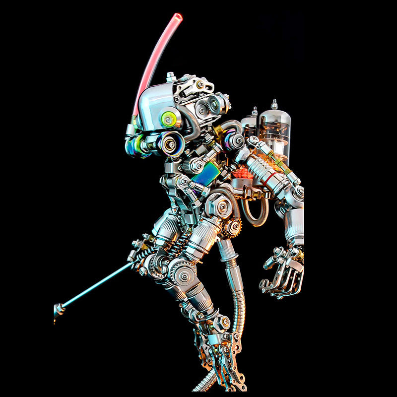 Simio Buceador Cyberpunk Metal 3D con Base