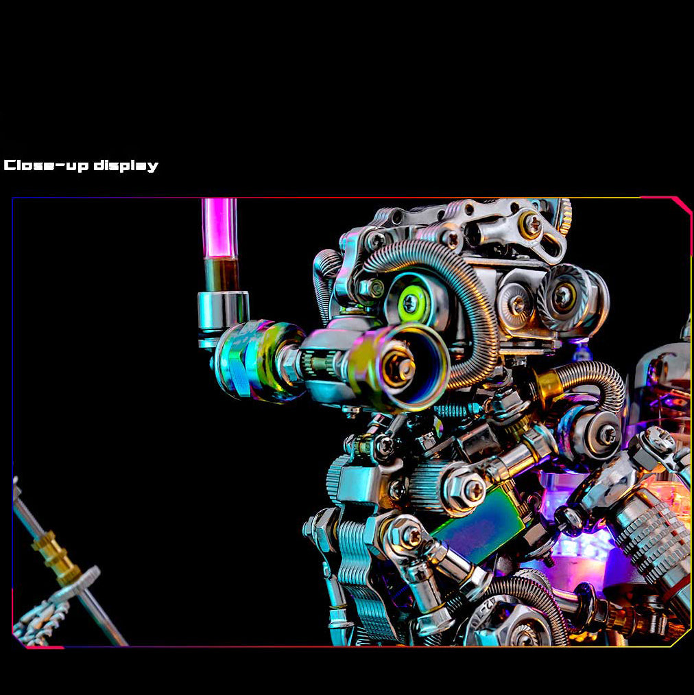 Simio Buceador Cyberpunk Metal 3D con Base