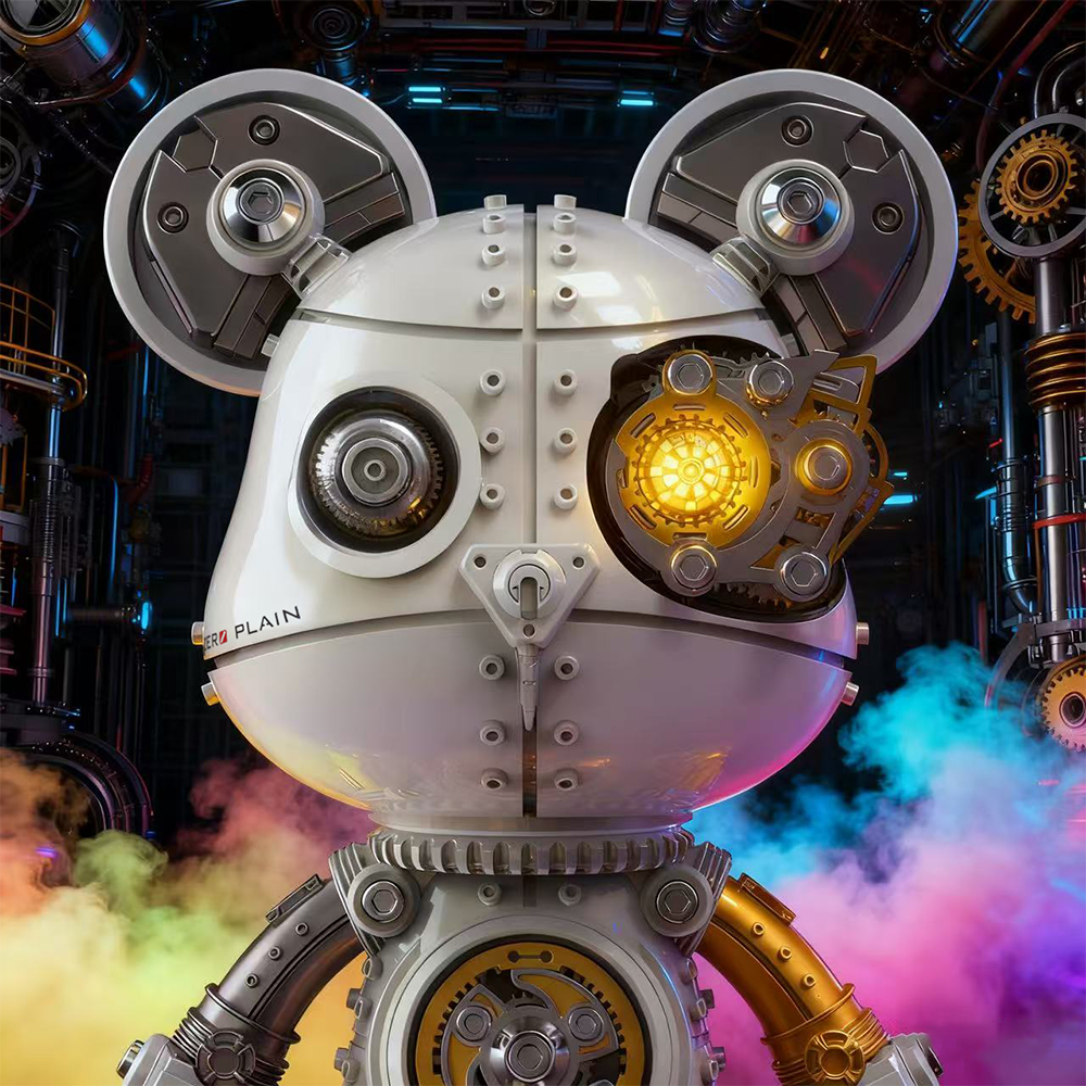 Oso Mecha Cyberpunk Metal 3D