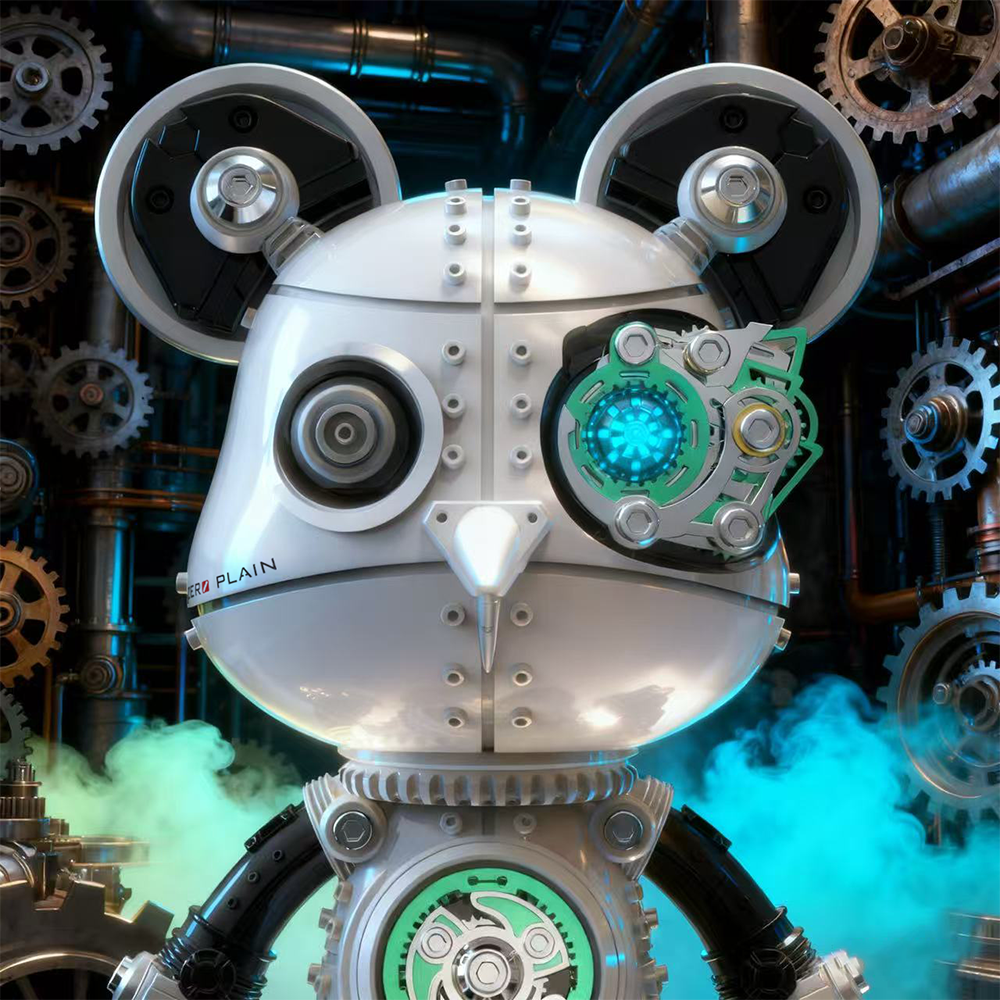 Oso Mecha Cyberpunk Metal 3D