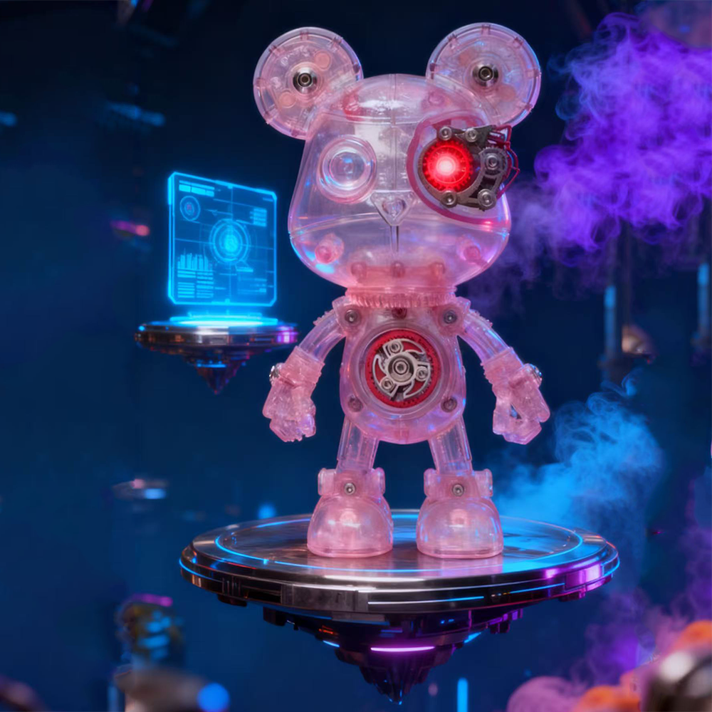 Oso Mecha Cyberpunk Metal 3D
