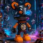 Oso Mecha Cyberpunk Metal 3D