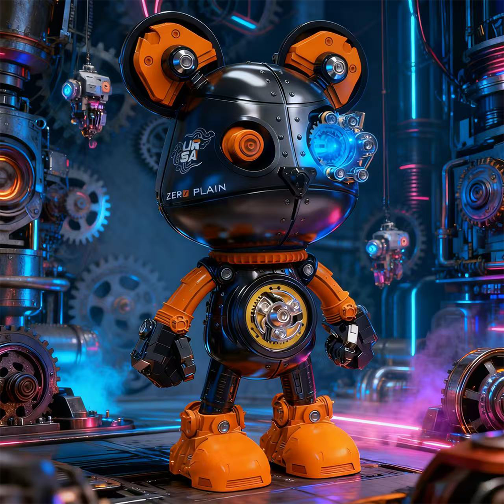 Oso Mecha Cyberpunk Metal 3D