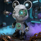 Oso Mecha Cyberpunk Metal 3D
