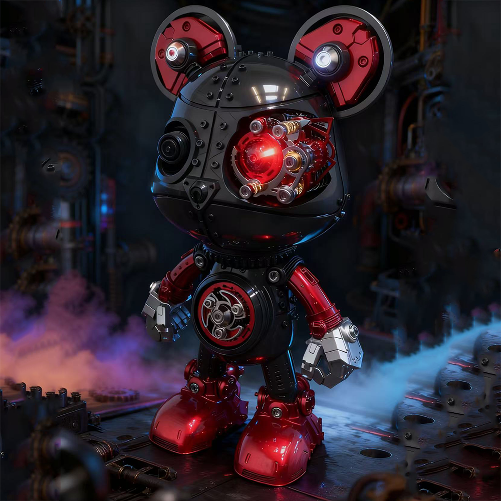 Oso Mecha Cyberpunk Metal 3D