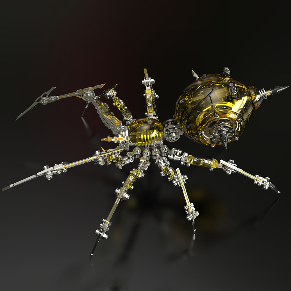 Araña Mecha Batalla Cyberpunk Metal 3D
