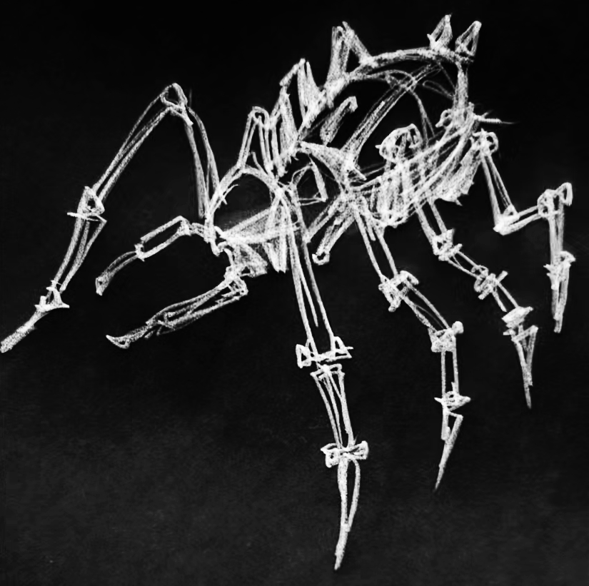 Araña Mecha Batalla Cyberpunk Metal 3D