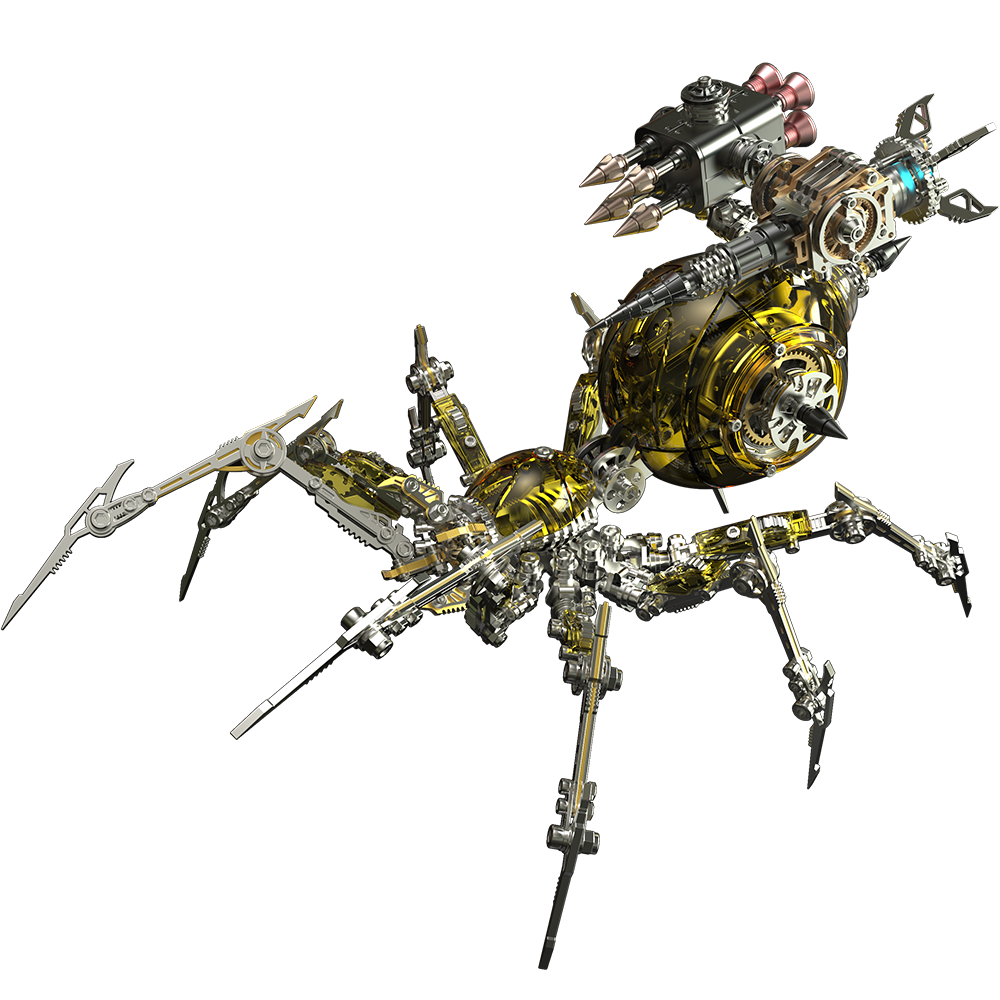 Araña Mecha Batalla Cyberpunk Metal 3D