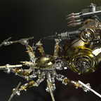 Araña Mecha Batalla Cyberpunk Metal 3D