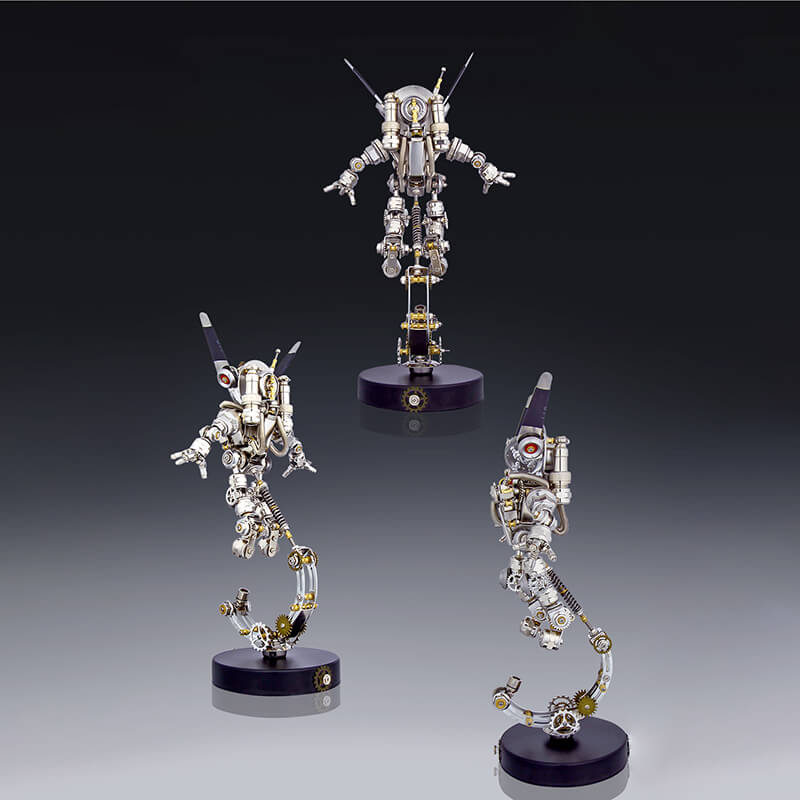 Conejo Astronauta Espacial Cyberpunk Metal 3D
