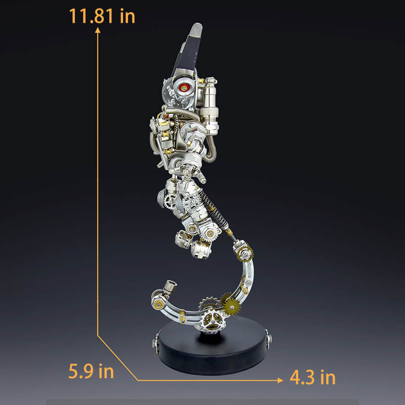 Conejo Astronauta Espacial Cyberpunk Metal 3D