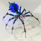 Araña Mecha Batalla Azul Cyberpunk Metal 3D