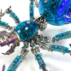 Araña Mecha Batalla Azul Cyberpunk Metal 3D