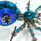 Araña Mecha Batalla Azul Cyberpunk Metal 3D