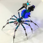 Araña Mecha Batalla Azul Cyberpunk Metal 3D