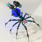 Araña Mecha Batalla Azul Cyberpunk Metal 3D