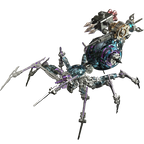 Araña Mecha Batalla Azul Cyberpunk Metal 3D